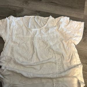 Wms Lucky Brand Top White SS SZ S